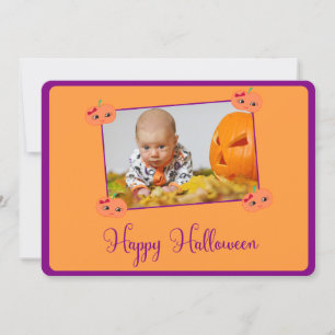 Carte Halloween Rond Personnalisée Ajouter Photo