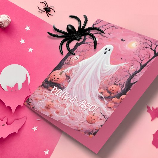 Carte Halloween rose-à-boo Ghosts
