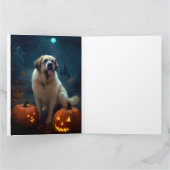 Carte Halloween Saint Bernard avec la peur Citrouille (Intérieur)
