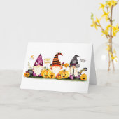 CARTE HALLOWEEN SALUT DES GNOMES COOL (Fleur jaune)