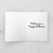 Carte Halloween, salutation, carte, noir, chat, sorcière (Intérieur)