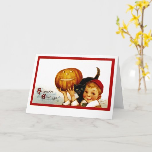 Carte Hallowe'en Salutations (Fleur jaune)