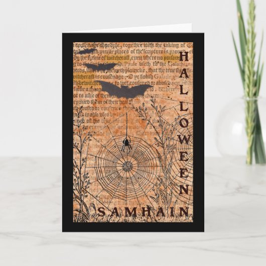 Carte Halloween Samhain Spider Webs (Devant)