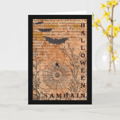 Carte Halloween Samhain Spider Webs (Fleur jaune)