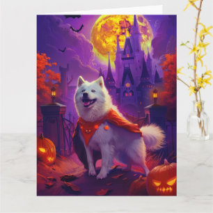 Carte Halloween Samoyed Vampire Citrouilles peur