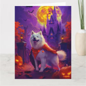 Carte Halloween Samoyed Vampire Citrouilles peur (Devant)