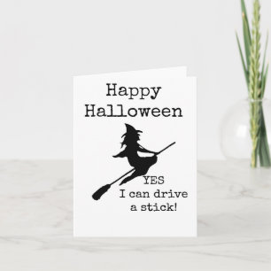 Carte Halloween, Sarcastique, Sorcière, Broomstick
