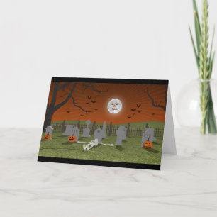 Carte Halloween : Scène de cimetière :