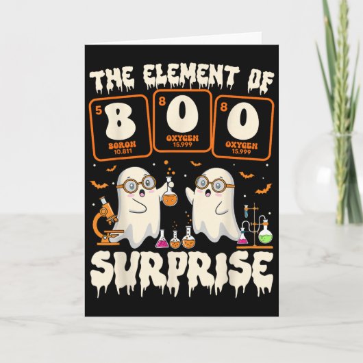 Carte Halloween Science Fantôme Professeur L'Élément De (Devant)