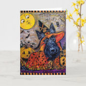 Carte Halloween Scottie (Fleur jaune)
