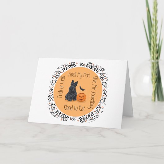 Carte Halloween Scottish Terrier (Devant)