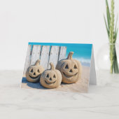 Carte Halloween Seashore Sand Jack o' Lanterns  (Devant)