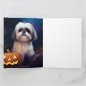 Carte Halloween Shih Tzu Avec La Peur Citrouille (Intérieur)