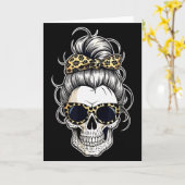 Carte Halloween Shirt For Women Skull , Leopard (Fleur jaune)