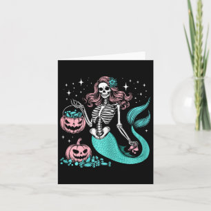 Carte Halloween Sirène Drôle Squelette