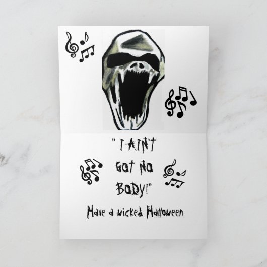 CARTE HALLOWEEN SKELETON (Intérieur)