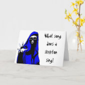 CARTE HALLOWEEN SKELETON (Fleur jaune)