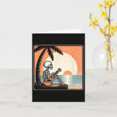 Carte Halloween Skeleton Beach Palm Tree (Fleur jaune)