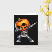 Carte Halloween Skeleton Boys Trick Treat Funny Citrouil (Fleur jaune)