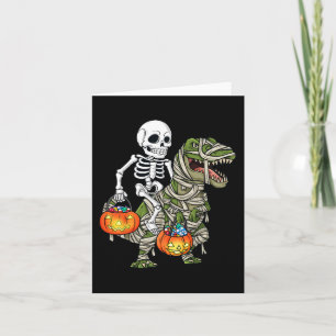 Carte Halloween Skeleton équitation maman Dinosaur T Rex