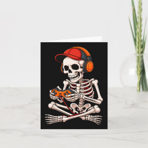 Carte Halloween Skeleton Gamer Funny Video Gaming Boys M