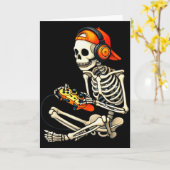 Carte Halloween Skeleton Gamer Video Gaming Boys Men Kid (Fleur jaune)