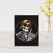 Carte Halloween Skeleton Rock main (Fleur jaune)