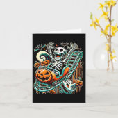 Carte Halloween Skeleton Roller Dessous de verre (Fleur jaune)