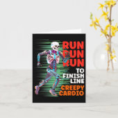 Carte Halloween Skeleton Runner Cardio Déplaisant Jogger (Fleur jaune)