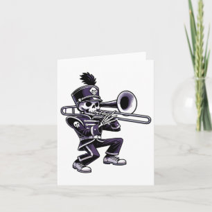 Carte Halloween Skeleton School Marche Band Trombone P
