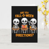 Carte Halloween Skeleton Teacher Are You Fall O Ween Dir (Fleur jaune)