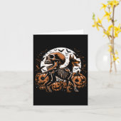 Carte Halloween Skeleton Walking Skeletal Doberman Chien (Fleur jaune)