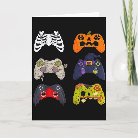 Carte Halloween Skeleton Zombie Gaming Controllers  (Devant)