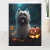 Carte Halloween Skye Terrier Avec La Peur Citrouille (Devant)