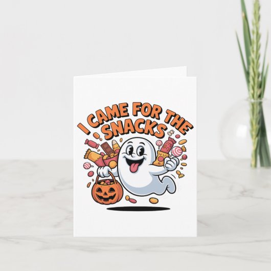 Carte Halloween Snacks Ghost Funny Trick-or-traiter Cand (Devant)