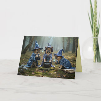 Carte Halloween Sorcière Bouledogue Français