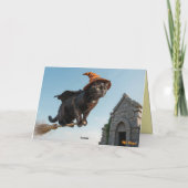Carte Halloween Sorcière Chat Noir (Dos)