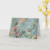Carte Halloween Sorcière et Fantôme (Fleur jaune)