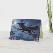 Carte Halloween Sorcière Panthère (Dos)