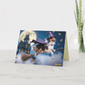 Carte Halloween Sorcière Sheltie (Dos)