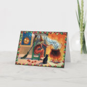 Carte Halloween sorcière vintage (Devant)