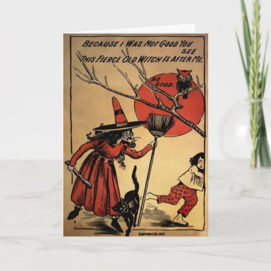 Carte Halloween sorcière vintage (Devant)