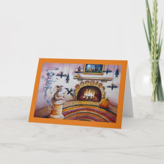 Carte Halloween Souris pendante Décorations chauve-souri (Devant)