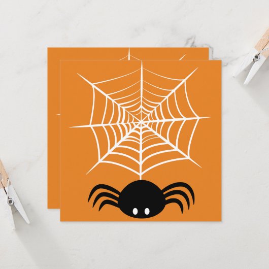 Carte Halloween Spider Web (Devant/Arrière en situation)