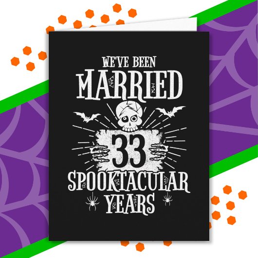 Carte Halloween Spooktacular 33ème anniversaire Mariage