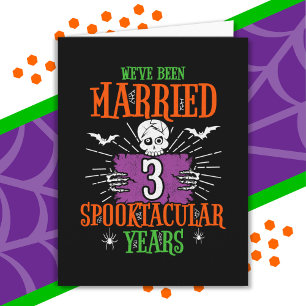 Carte Halloween Spooktacular 3ème anniversaire Mariage