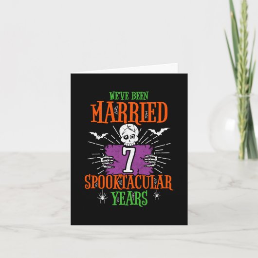 Carte Halloween Spooktacular 7ème anniversaire Mariage (Devant)