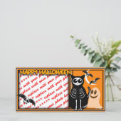 Carte Halloween Squelette Animaux Gang (Debout devant)