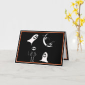 Carte Halloween Squelette Animaux Gang (Fleur jaune)