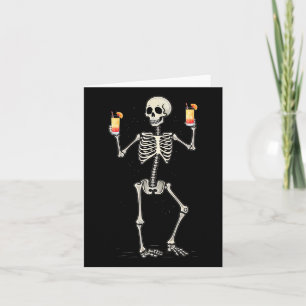 Carte Halloween Squelette Boire Tequila Sunrise Tail